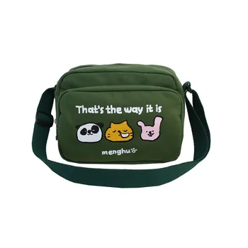 

New female bag cute shoulder bag fashion student cartoon portable messenger wild canvas bag Cartoon Printing women bag