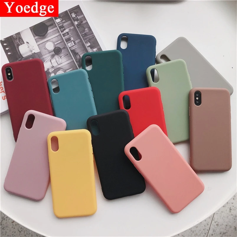 

Candy Color Silicone Matte Phone Case For iPhone 11 Pro XR X XS Max 10 6 6S 8 7 Plus Fashion Simple Soft Cover For iPhone X Case