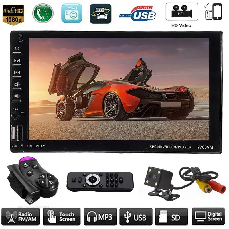 

AUDEW 2Din Car Multimedia MP5 Player 7" Touch Screen Android 8.0 FM USB GPS Navigation Wifi bluetooth Audio Stereo Video Radio