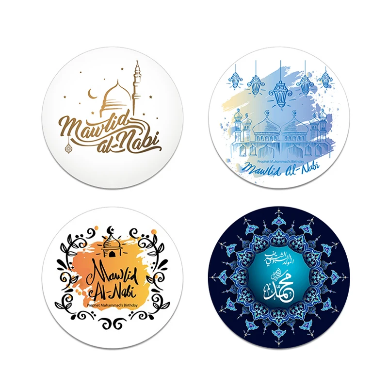 

Самоклеящиеся наклейки al-Mawlid an-Nabi 3,5/4,5 см, декоративные наклейки для празднования Мухаммеда, мероприятия, поздравительная открытка, герметичный Декор