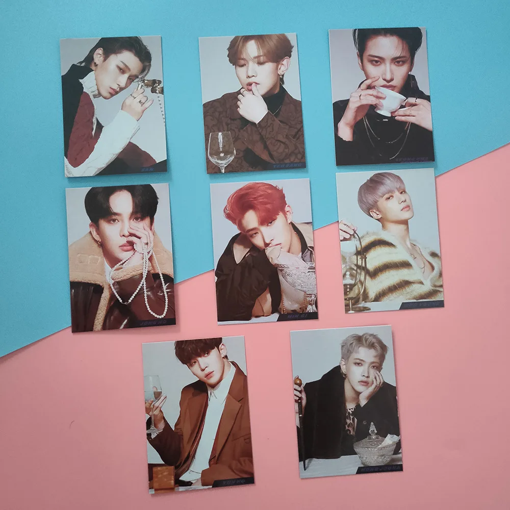 8 шт./компл. kpop ATEEZ Фотокарточка новый альбом ответ ЛОМО карточка YEO SANG SAN двойная