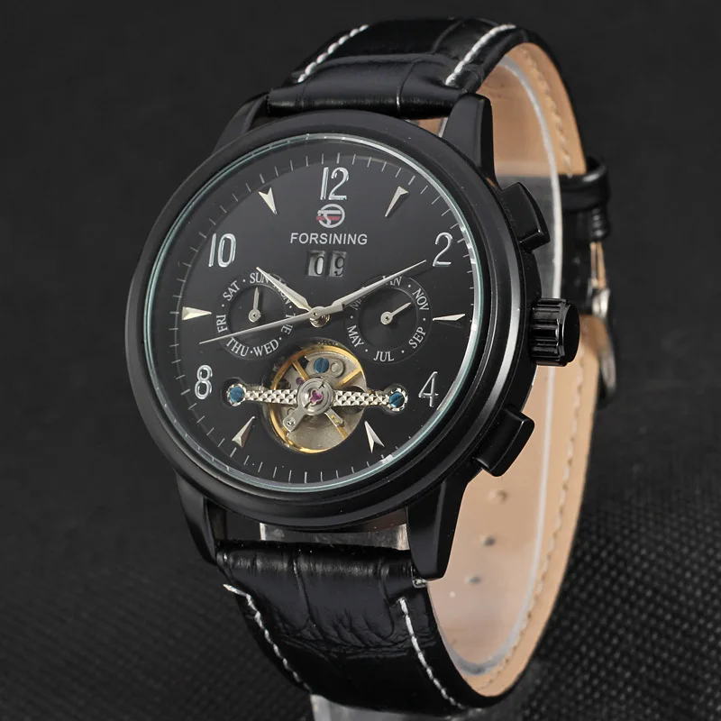 

Hot Selling Forsining Men Fashion Casual Large Dial Tourbillon Fully Automatic Mechanical Wrist Watch