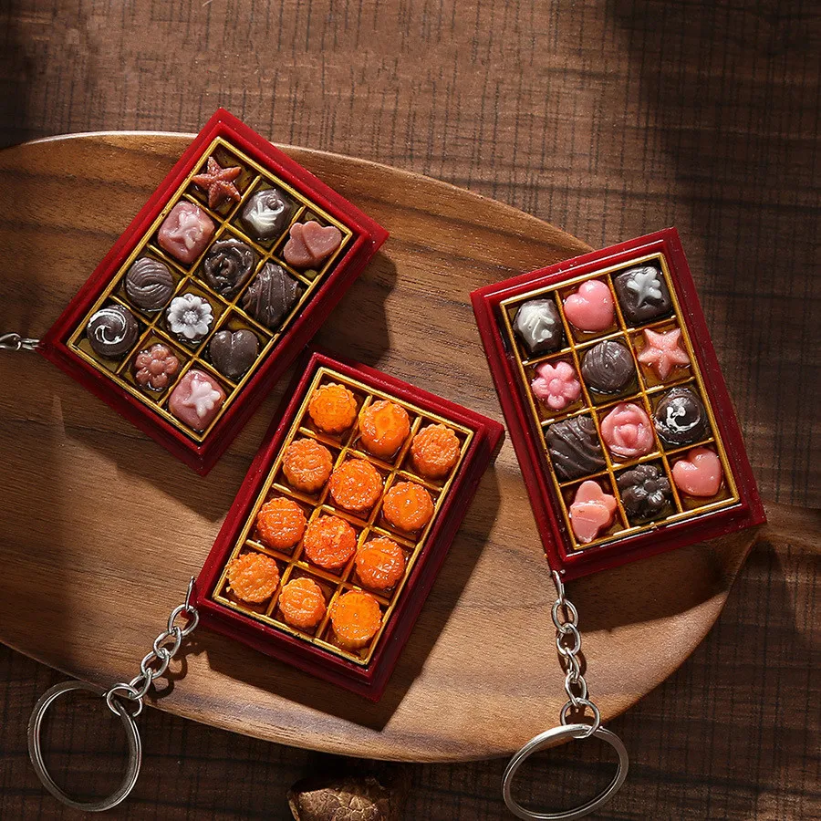 Экологичная ПВХ мягкая имитация торта луна торт коробка брелок Подвеска игровой