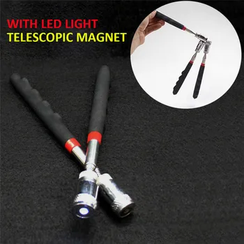 

Telescopic Magnetic Pick Up Tool Wiht LED Light Suck Iron Rods Strong Magnetic Extension Rod Attract Metal Screw Parts tools
