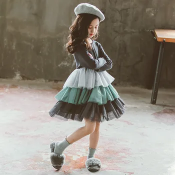 

Party Kids Autumn Dresses For Girls 2019 School Child Clothes Teenage Dresses Teenager Fall Long Sleeve Girls Dress Pink Black