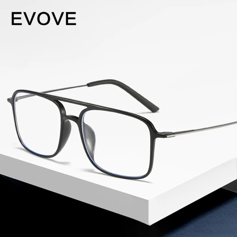 

Evove Square Eyeglasses Men Women Nerd Glasses Frame Man Spectacles Prescription Optic Myopia Diopter Photochromic Progressive