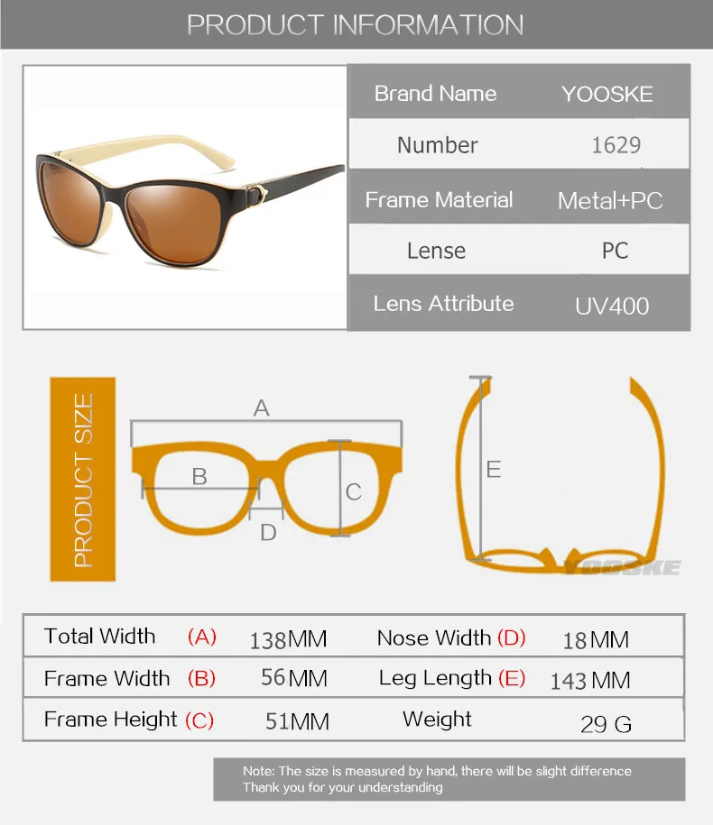 YOOSKE, женские поляризационные солнцезащитные очки, для вождения, негабаритных размеров, солнцезащитные очки, оттенки, дамские винтажные роскошные очки, ретро очки с тканью