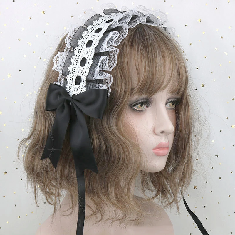 Japanese Lace Bow Ribbon Lolita Headdress Anime Hair Accessories anime hair accessories