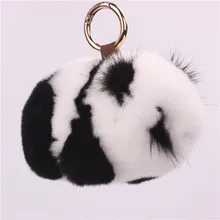 Роскошный 15 см розовый настоящий лиса Настоящий мех панда кошелек для смарт-ключа органайзер для ключей держатель известный дизайнер креативный подарок