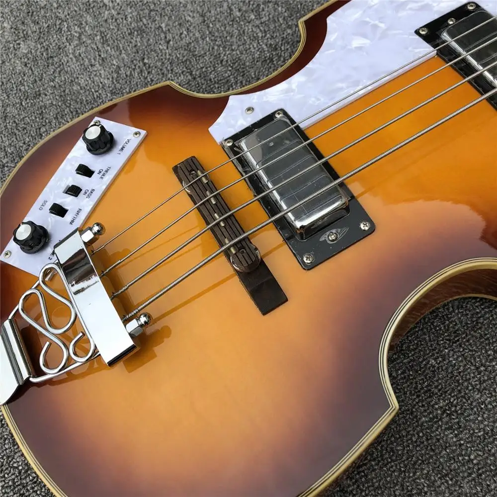 Закат Hofner Скрипка 4 струны электрическая бас гитара BB2 значок серии Hofner клен Винтаж CT бас