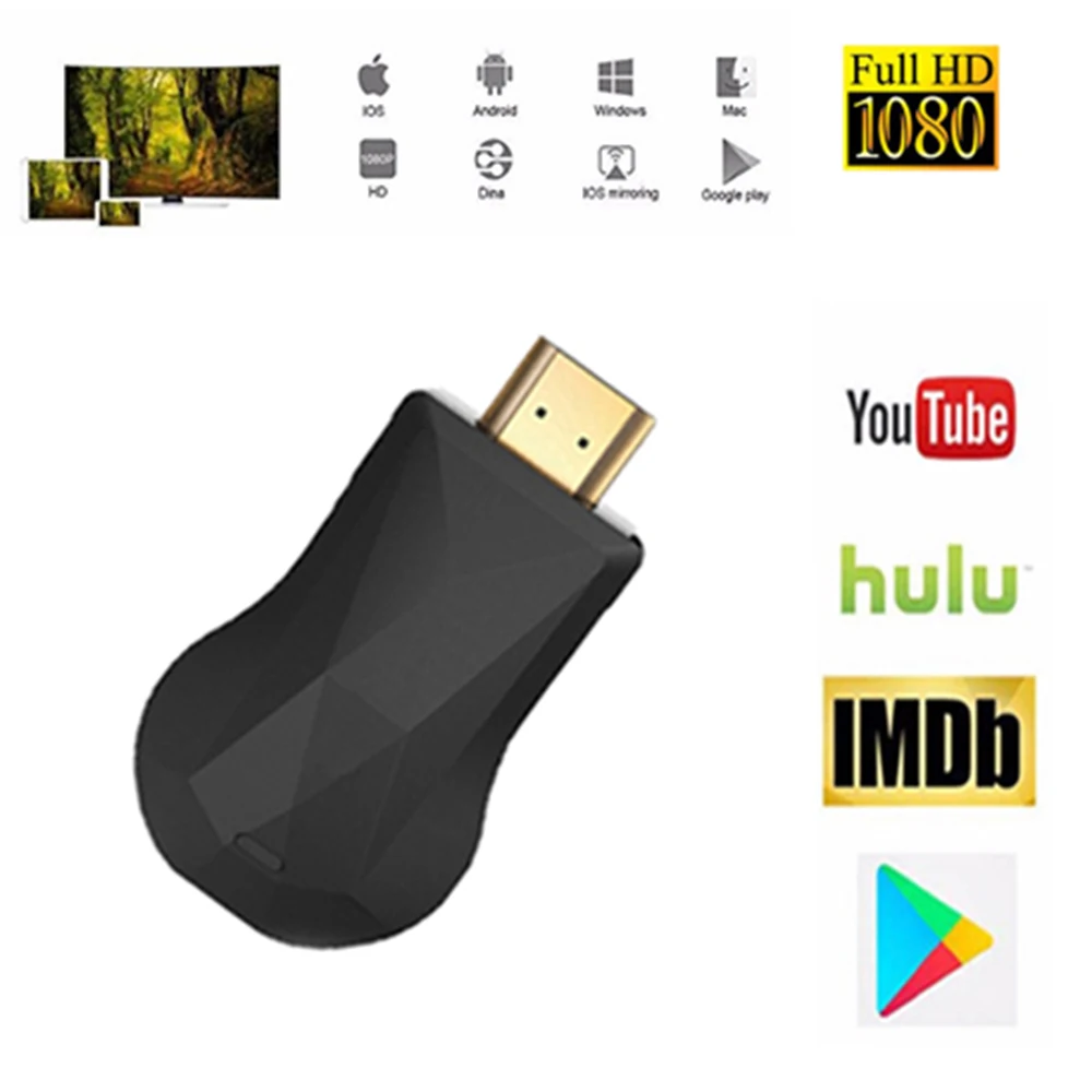 ТВ палка видео WiFi дисплей донгл HD Цифровой HDMI медиа стример приемник для Chromecast 2 3