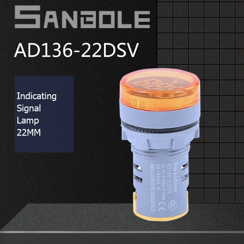 22 мм вольтметр индикаторный светильник мини-номер показать AC источник питания сигнальная лампа дисплей круглая плоская поверхность винтовой терминал
