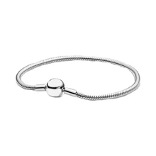 Moments браслет-цепочка в виде змеи 925 пробы серебряный браслет Moments подходит для оригинальных европейских шармов Diy ювелирные изделия