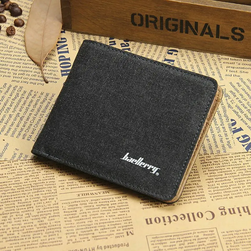 

Hot Sale Fashion Men Wallets Quality Soft Linen Design Wallet Casual Short Style 3 Colors Credit Card Holder Purse Free Shipping