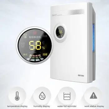 

Smart Dehumidifier LED Screen Air Conditioning Purification Dehumidifiers Air Dryer Machine Bedroom Basement Home 2200ml 220V