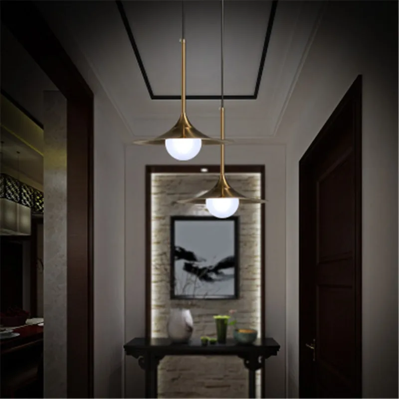 

Nordic Modern Minimalist Personality Creative Pendent lamp Glass Wrought Iron Gilt Lamp Led Living Dining Room Bedroom Lighting