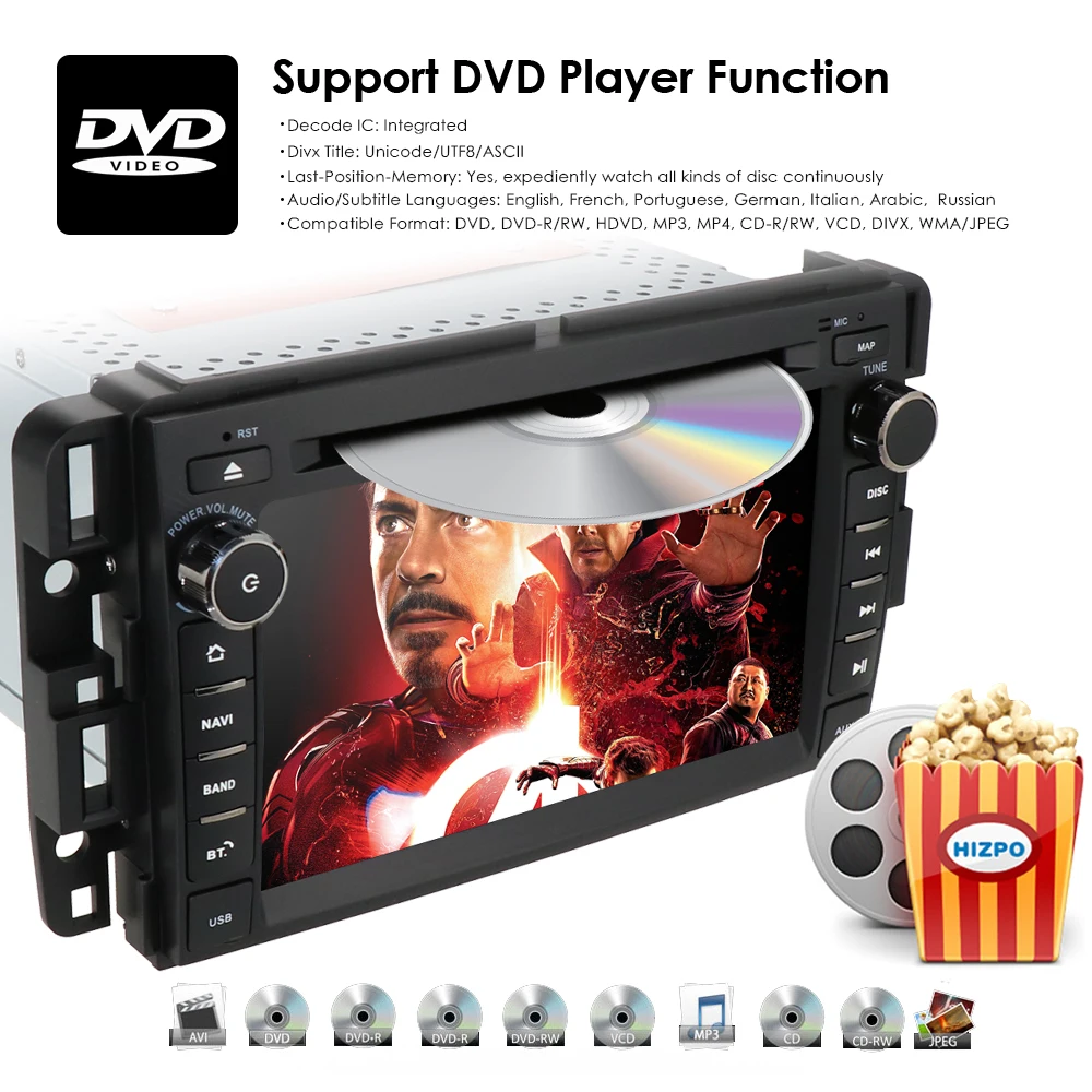 Clearance Android 9.0 GPS navigation Car DVD Player For GMC Yukon Tahoe 2007-2012 multimedia 2 din radio recorder 2GB+16GB GPS WIFI EQ DSP 16