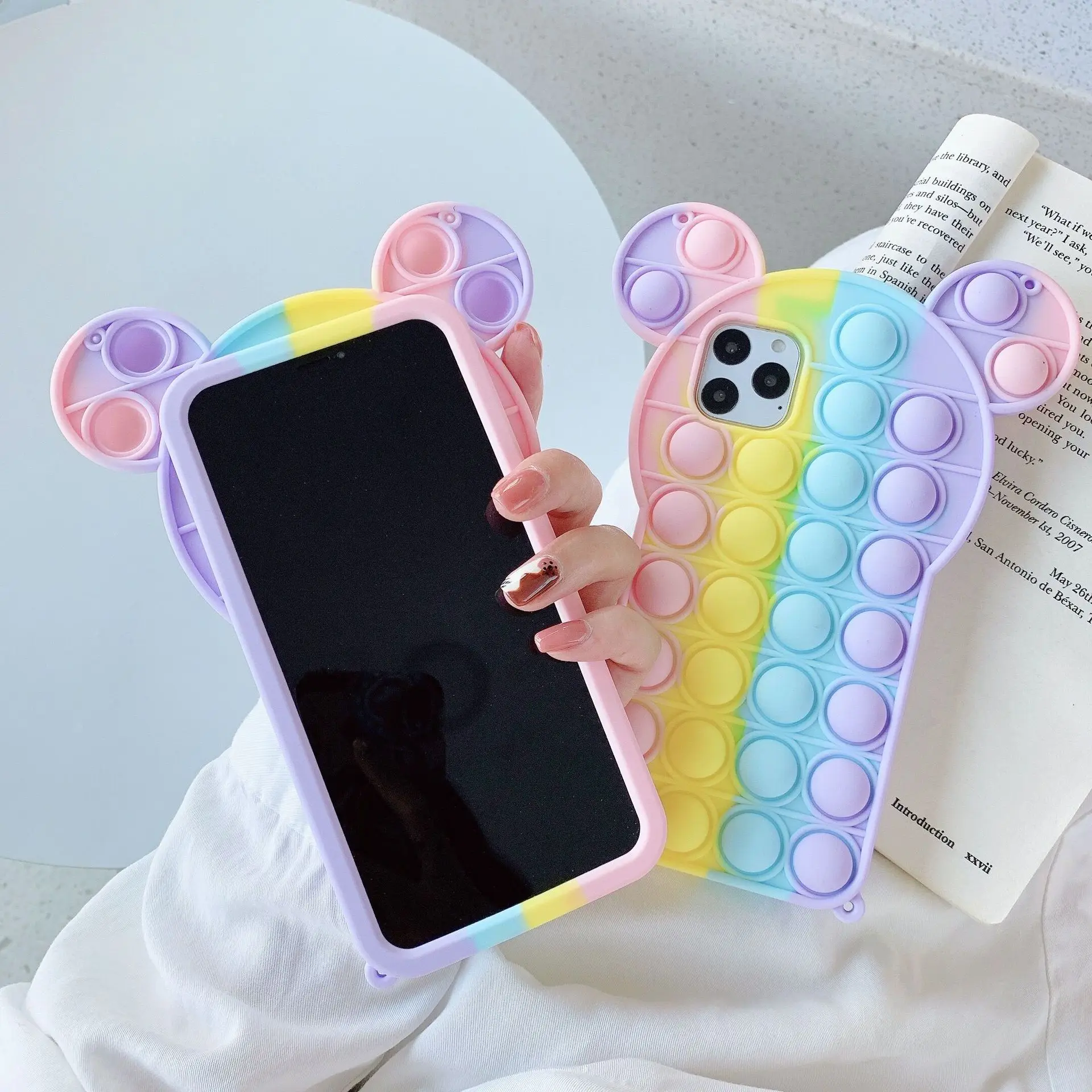3d Soft Silicone Case Iphone 12 Mini Max 7 8 6 6s Phone Cases Push Pop Bubble Fidget Toy Cute Rainbow Release Stress Cover Aliexpress Cellphones Telecommunications