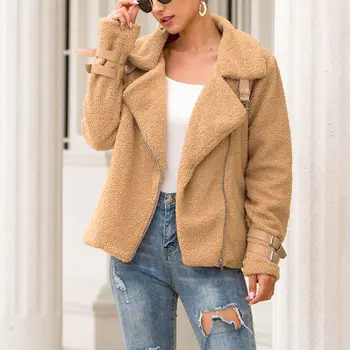 

Fur Coat Women Elegant Faux Fashion Autumn Winter Warm Solid Color Fur Jacket Female Plush Coats Casual Outerwear Overcoat