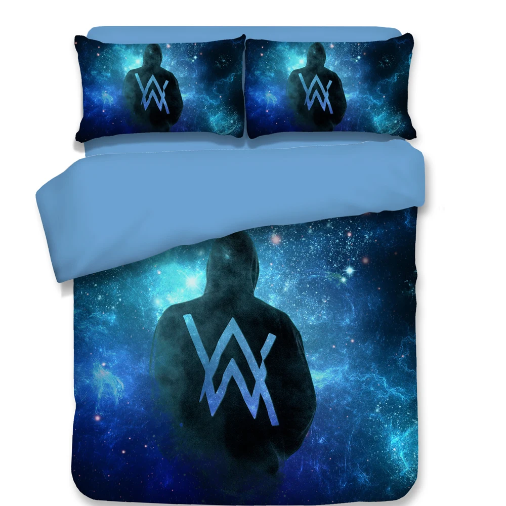 

2019 new Fashion Game W Alphabet 3D Bedding Set masked boy Print Duvet Cover Set Bedcloth with Pillowcase Bed Set Home Textiles