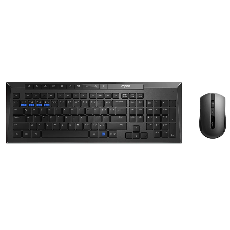 New Rapoo Silent Wireless Keyboard Mouse Combos for Desktop/Laptop/PC,Switch Between Bluetooth/RT 2.4G Connect to 3 Devices