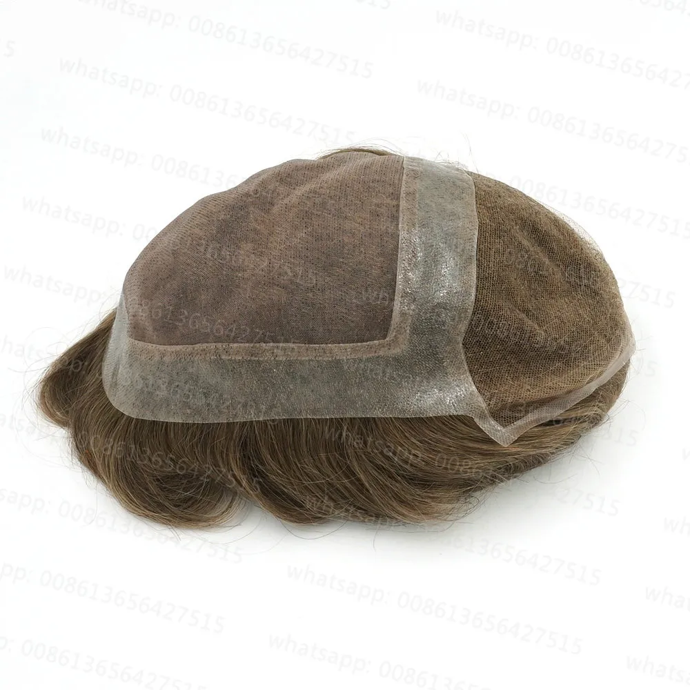 Hstonir, модный мужской парик, моно шнурок с швейцарским кружевом спереди для мужчин, индийские волосы remy, система протезирования H051