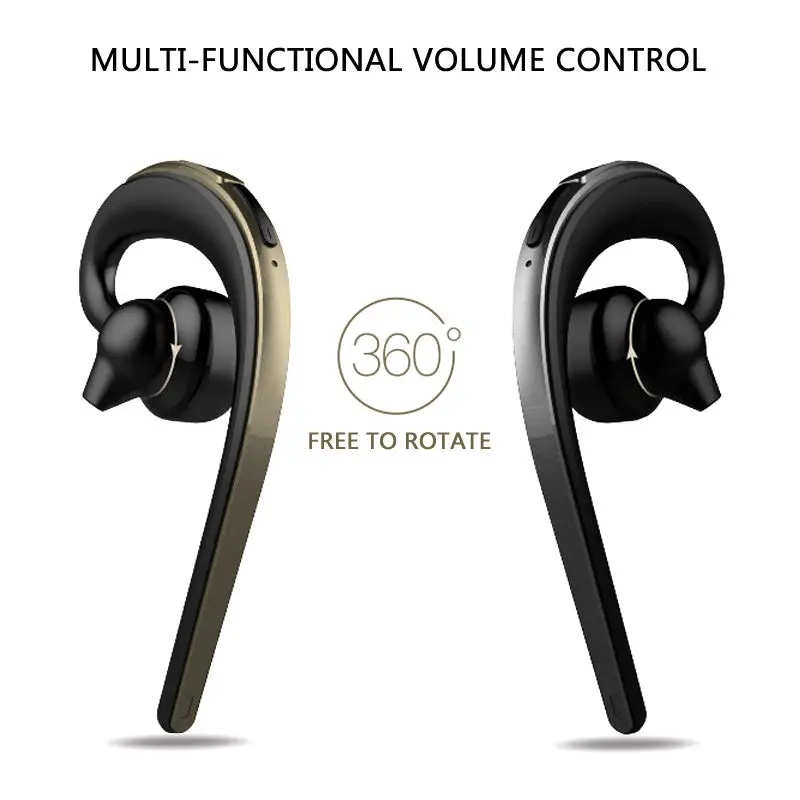 Полно-handsfree бизнес Bluetooth наушники с микрофоном Голосовое управление Беспроводная Bluetooth гарнитура для вождения шумоподавления