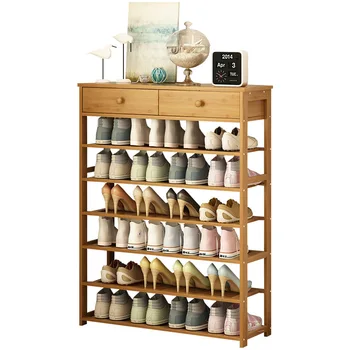 

Shoe rack special floor simple simple modern household multi-function door cabinet provincial space solid wood door bamboo