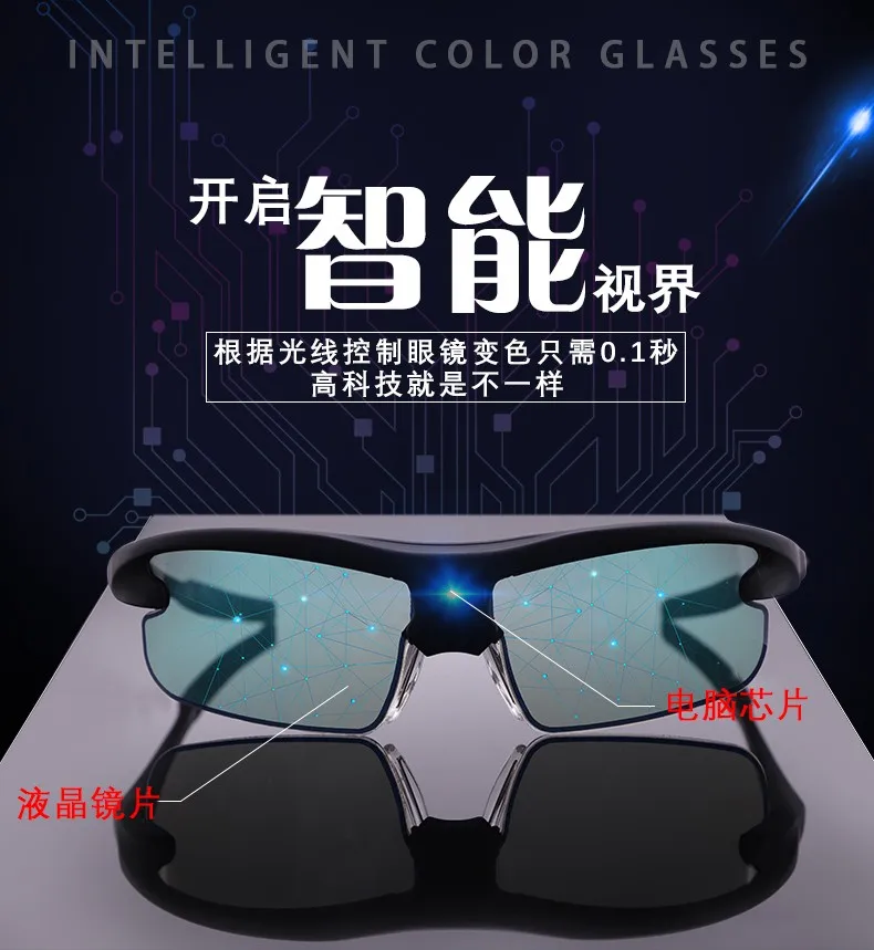 - Sunglasses Smart Glasses UV Protection LCD Lens Waterproof Technology Auto Color Change Intelligent Sunglasses Flexible Folding