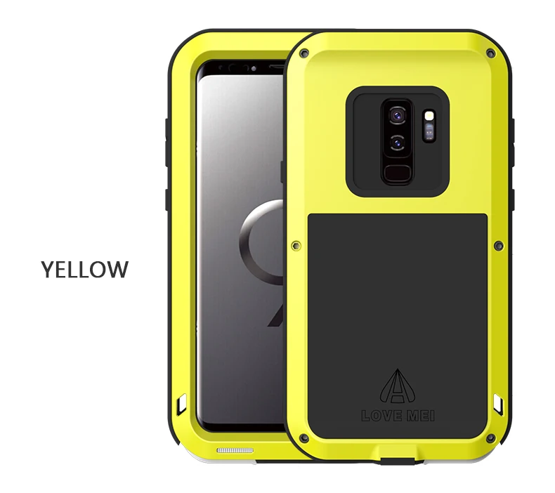 Защитный противоударный чехол LOVE MEI для samsung Galaxy S9 S9 Plus, мощный металлический алюминиевый чехол для Galaxy S9 S9Plus, чехол - Цвет: yellow case