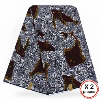 

Ankara African Fabric 12 Yards Cotton Nigeria Style Sewing African Wax Print Fabric Ghana for Wedding Garment dress 91822