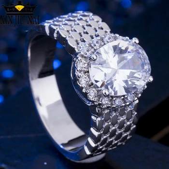 

925 anillos Silver Fashionable Exquisite Inlaid Top AAAA Zirconium Ring Women Fine Jewelry Sapphire Watch Modeling Men's Ring
