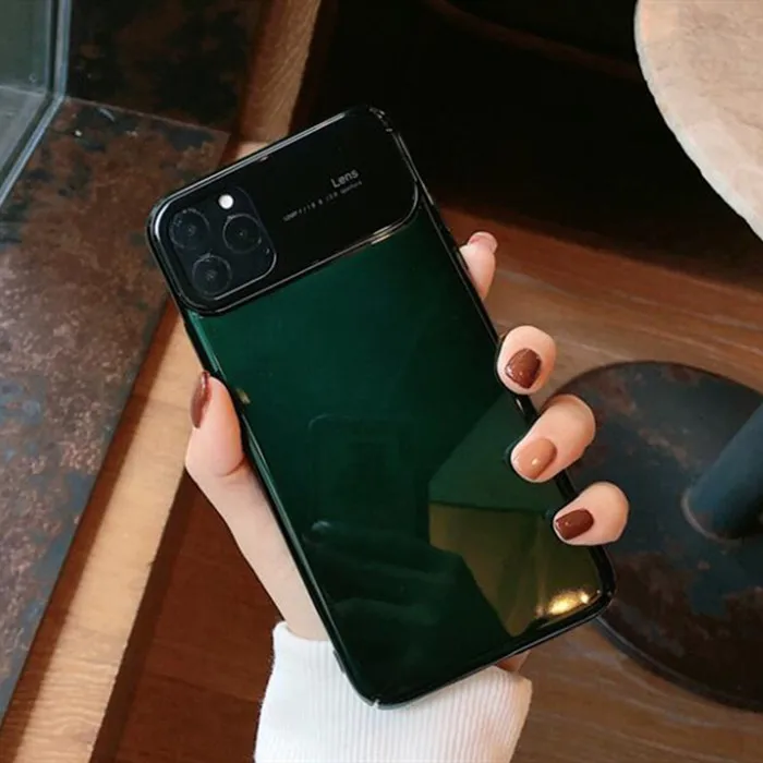 

Luxury Dark Green Glossy Hard Pc Phone Case for Iphone 11 11pro 11promax X Xsmax Xr Glossy Case for Iphone 7 6 8 Plus Back Cover
