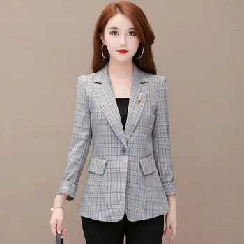 

Women's single coat 2019 autumn new casual fashion temperament slim slimming single buckle small suit women's shirt