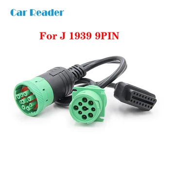 

For J1939 9 Pin to OBD2 16pin Interface converted cable Truck Y-Cable Adapter obd to obd 2