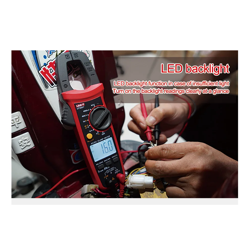 UNI-T UT201+ / UT202+ / UT203+ / UT204+ / UT202+ 400-600A digital clamp meter; high precision RMS true auto range 5 new