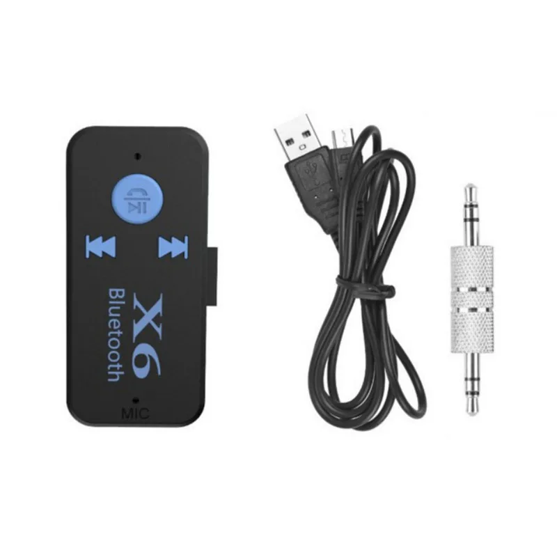 3 en 1 Bluetooth inalámbrico 4,2 adaptador X6 receptor USB con Bluetooth 3,5mm Jack de Audio TF mp3 lector de tarjeta MIC soporte de llamada del coche