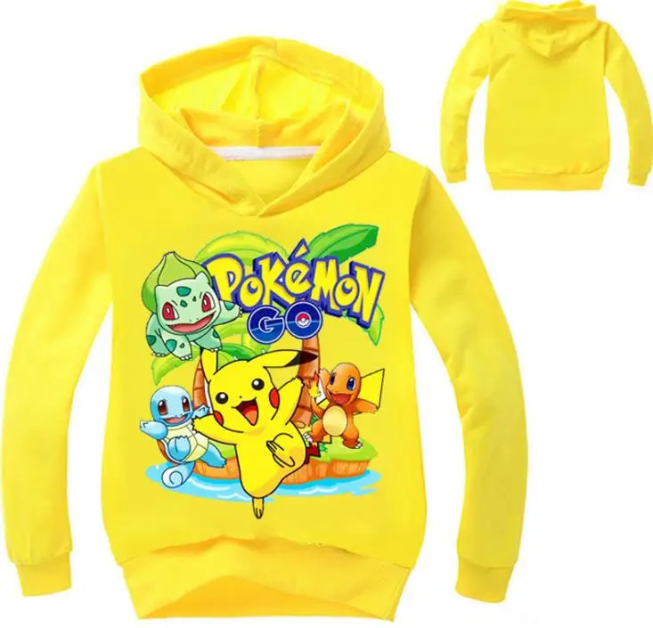Новинка; детская толстовка с капюшоном; свитер «POKEMON GO»; куртка для мальчиков; весенне-осенняя футболка; детская повседневная верхняя одежда с длинными рукавами; одежда для малышей - Цвет: picture color