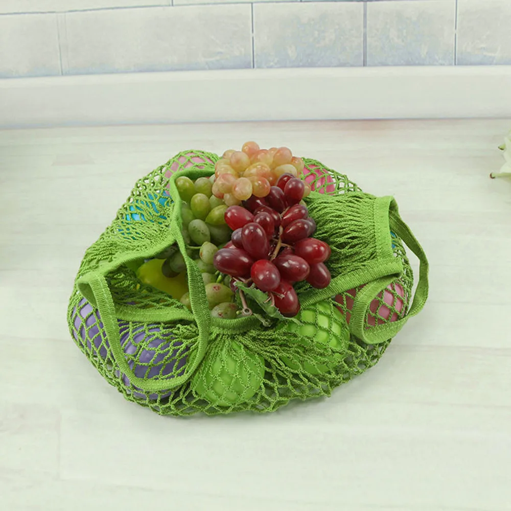 Сетчатая Сумка для овощей, многоразовая, прочная, моющаяся, хозяйственная сумка для хранения фруктов, сумка для упаковки пищевых продуктов, сетчатые сумки Woreczki Na Warzywa