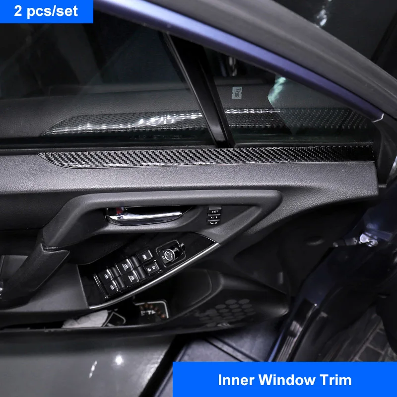 QHCP кнопка запуска двигателя, кнопка остановки, кольцо, дверная чаша, наклейка, Автомобильное рулевое колесо, кнопка, крышка ABS для Subaru Forester - Название цвета: Inner Window Strip