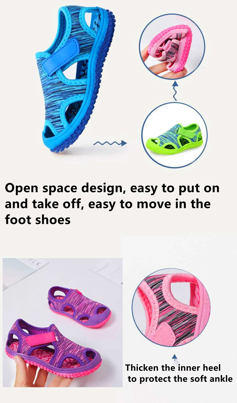 ZZFABER Children Soft Sandals for Baby Girls Boys Summer Kids Mesh Barefoot Sports Beach Shoes Non-Slip Casual Sandals Sneakers bata children's sandals