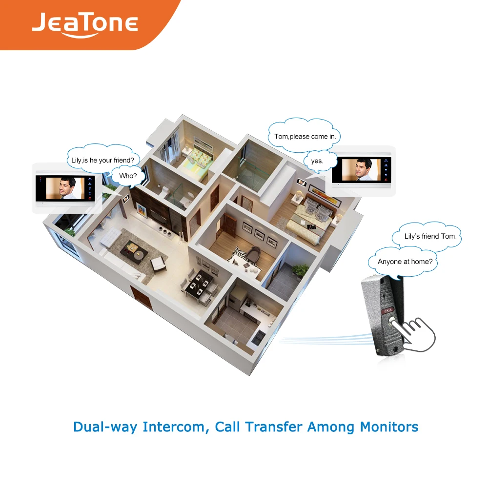 7 inch Indoor Monitor Video Door Phone Doorbell Intercom System Photo Video Recording Taking Silver Wall Mounting Monitor