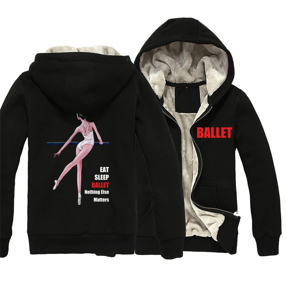 

Ballet Elegant Dancer Eat Sleep Ballet Nothing Else Matters Man Boy Parkas Full Zip Coat Plus Velvet Autumn Winter ZIIART