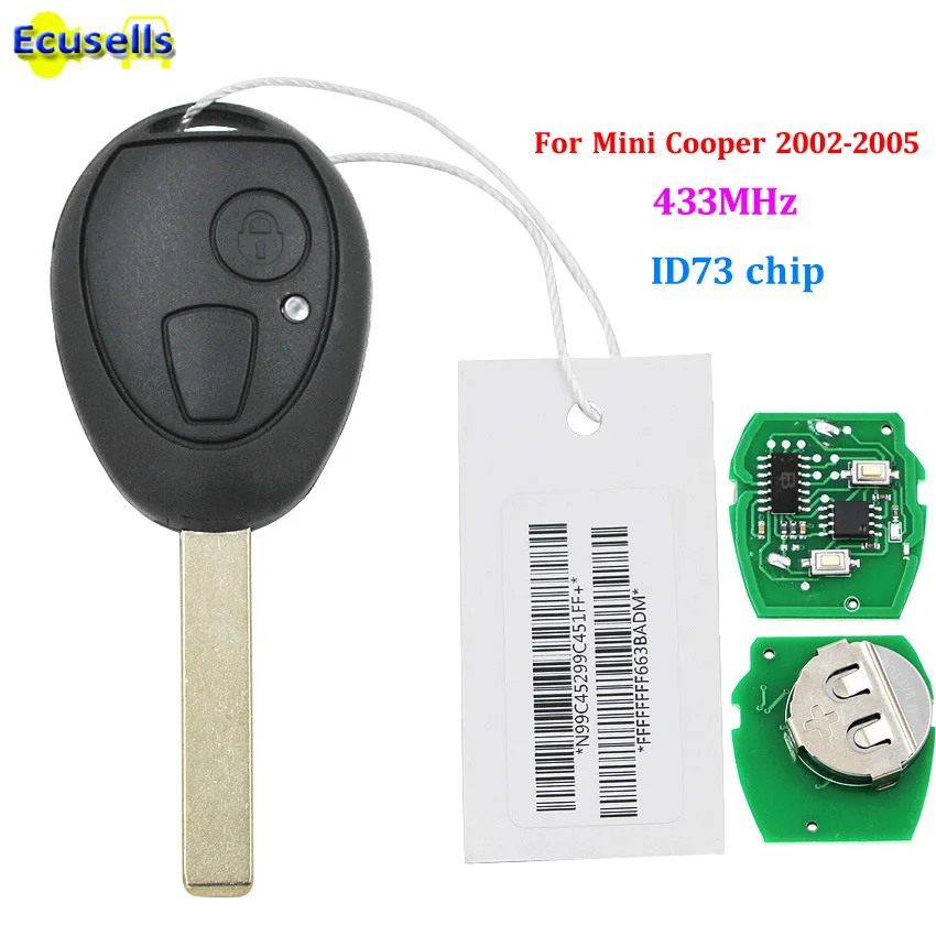 Пульт дистанционного управления для BMW Mini Cooper S R50 R53 2002 2005 полный чип ID73 433 9 МГц с