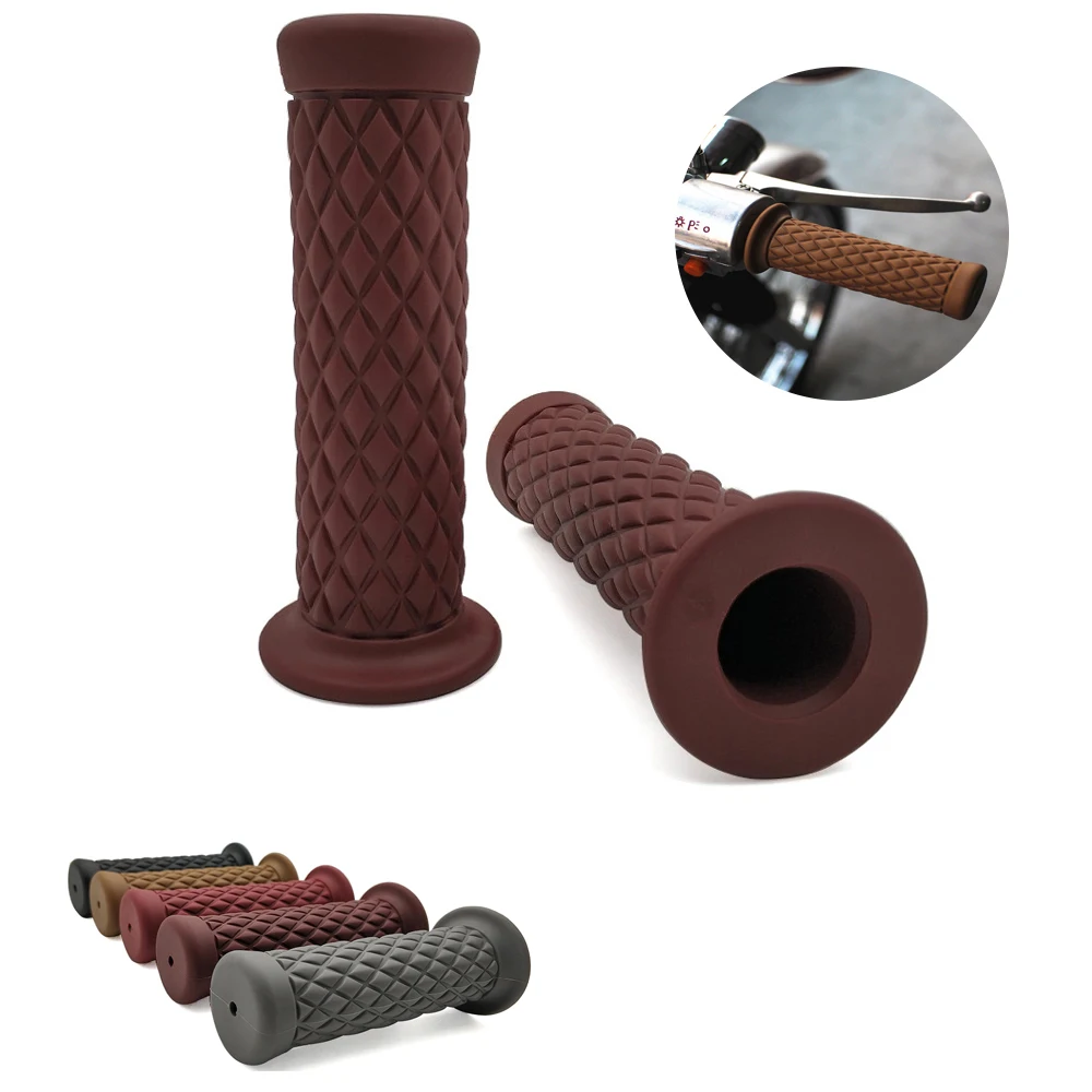 Универсальный 7/8 ''винтажный резиновый мото rcycle grip части для Кафе racer moto руль для Suzuki tl 1000 GS1000 GS500E GSX250
