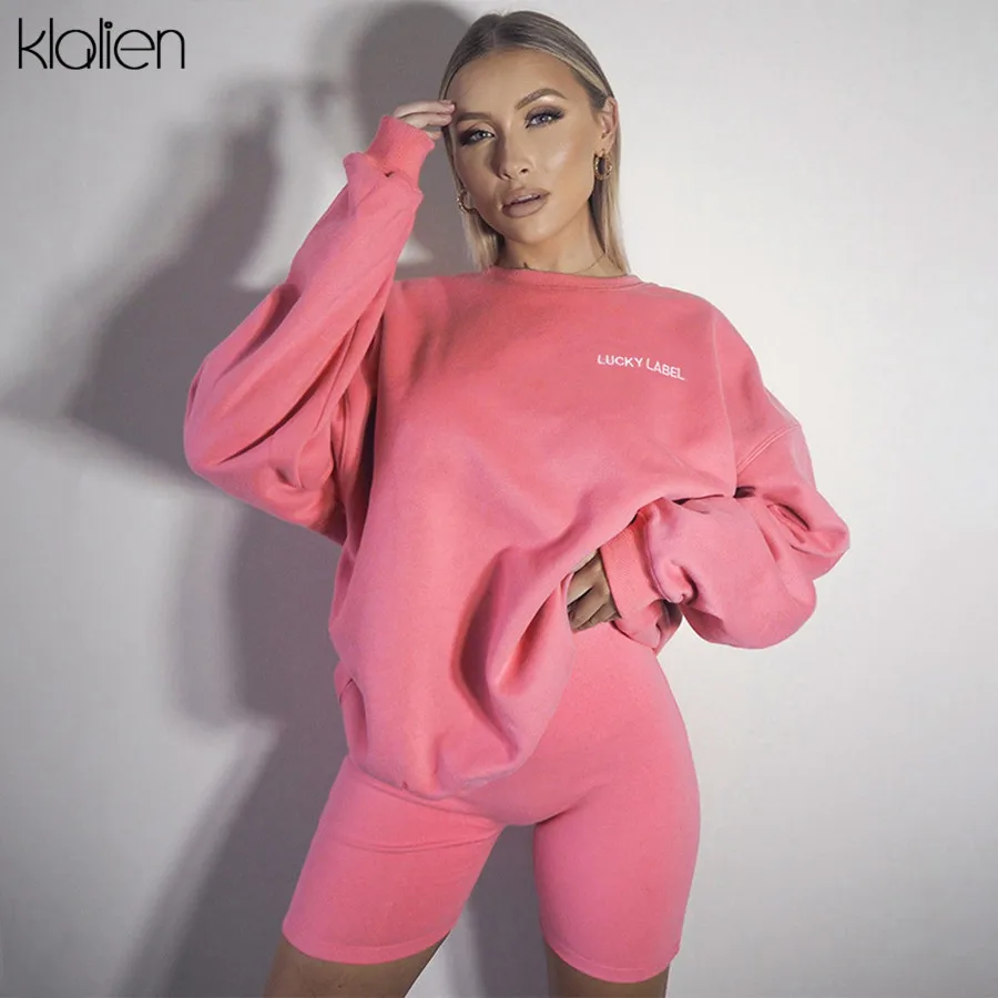 Kalien/осенне-зимняя повседневная Уличная толстовка с капюшоном и шорты комплект из