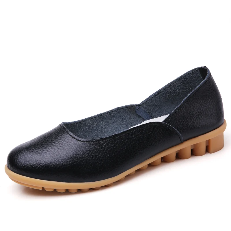 2019 весенняя женская обувь на плоской подошве натуральная кожа Слипоны для мам