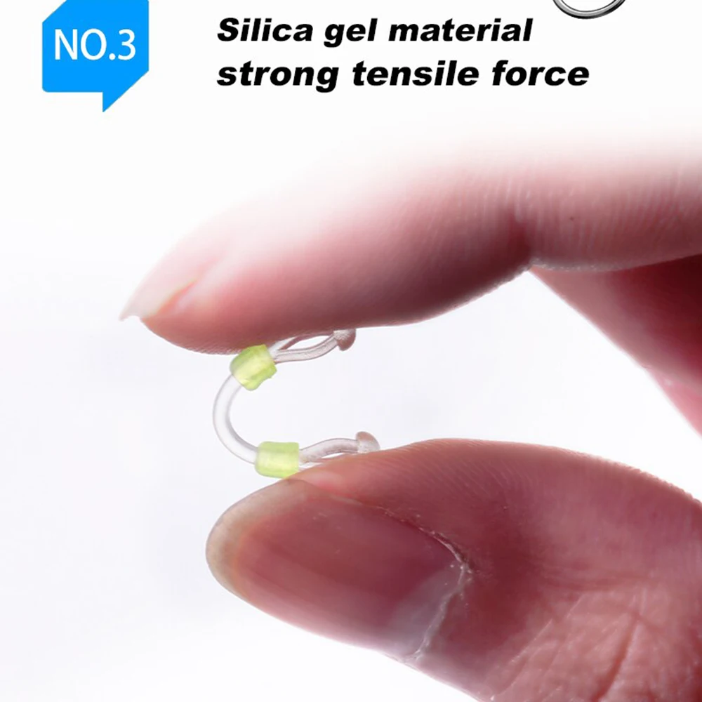 Fishing Tools 10Pcs Space Bean Line Swivel Tool Anti-wrap Beans Double Hook Silicone Fish Hook Fixed Distance Splitter Fish Line Separator