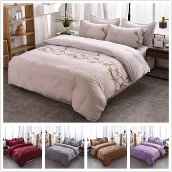 

Floral Bedding Sets Polyester Simple Flower Pattern Reactive Printing Queen King Size Duvet Cover Set Pillowcases 80174