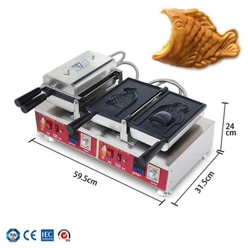 

Commercial Electric Digital Japanese ice cream taiyaki Waffle maker Open Mouth fish shape waffle cone maker machine taiyaki pan